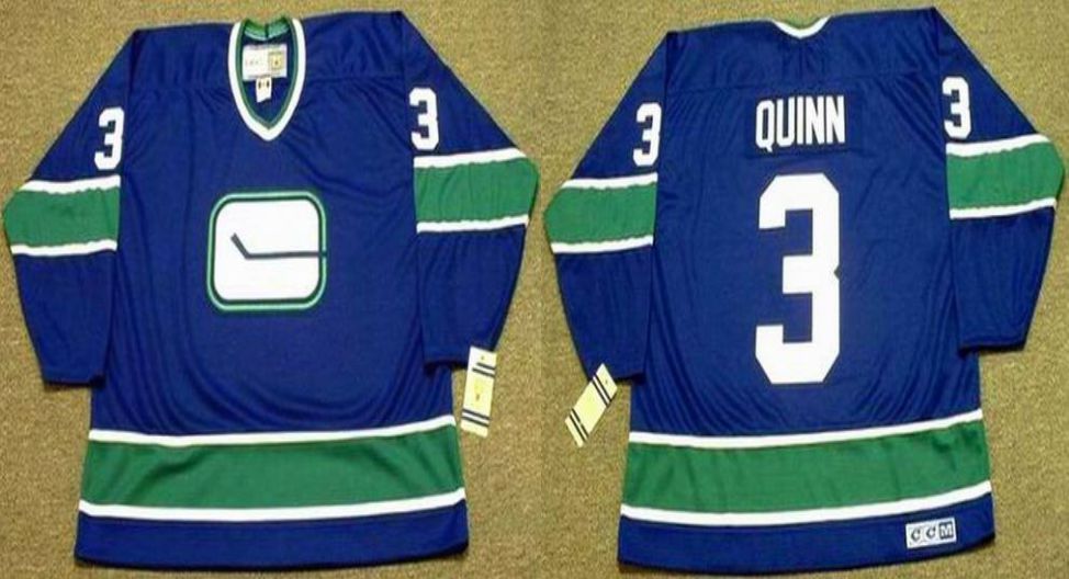 2019 Men Vancouver Canucks #3 Quinn Blue CCM NHL jerseys